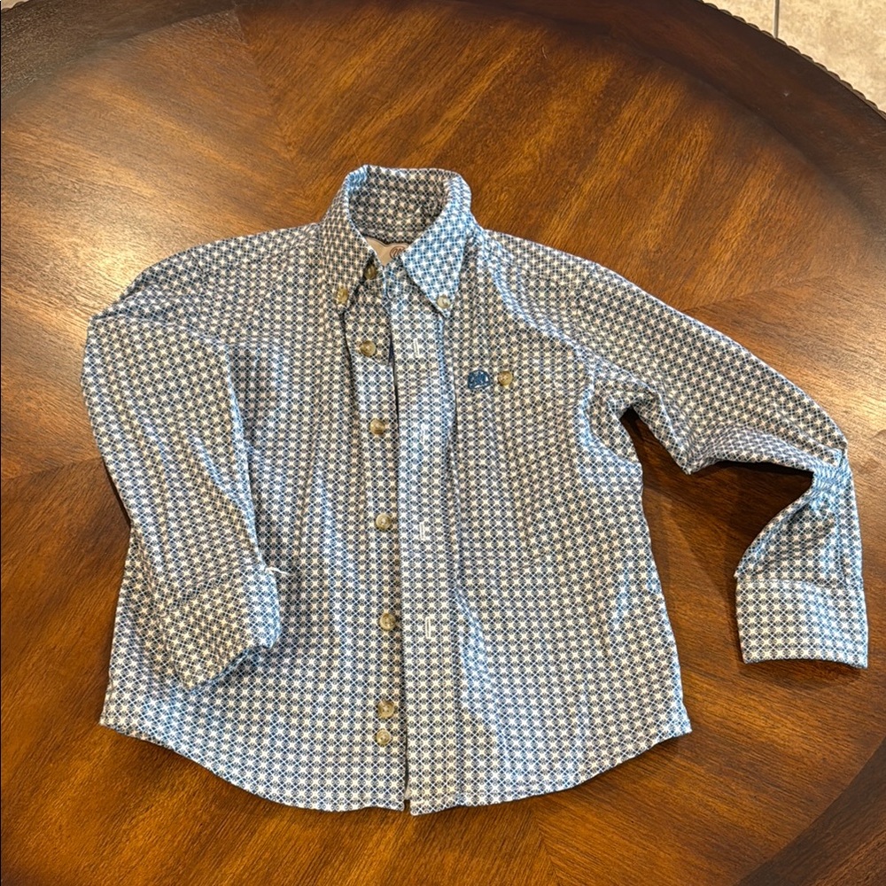 Wrangler Blue Casual Button Down Shirt Classic Design